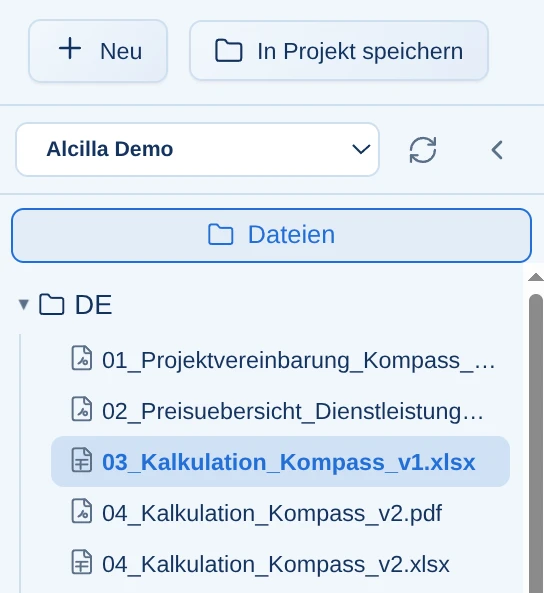Integrierte Dateiverwaltung