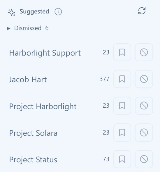 Explore with automatically suggested views based on the existing data set