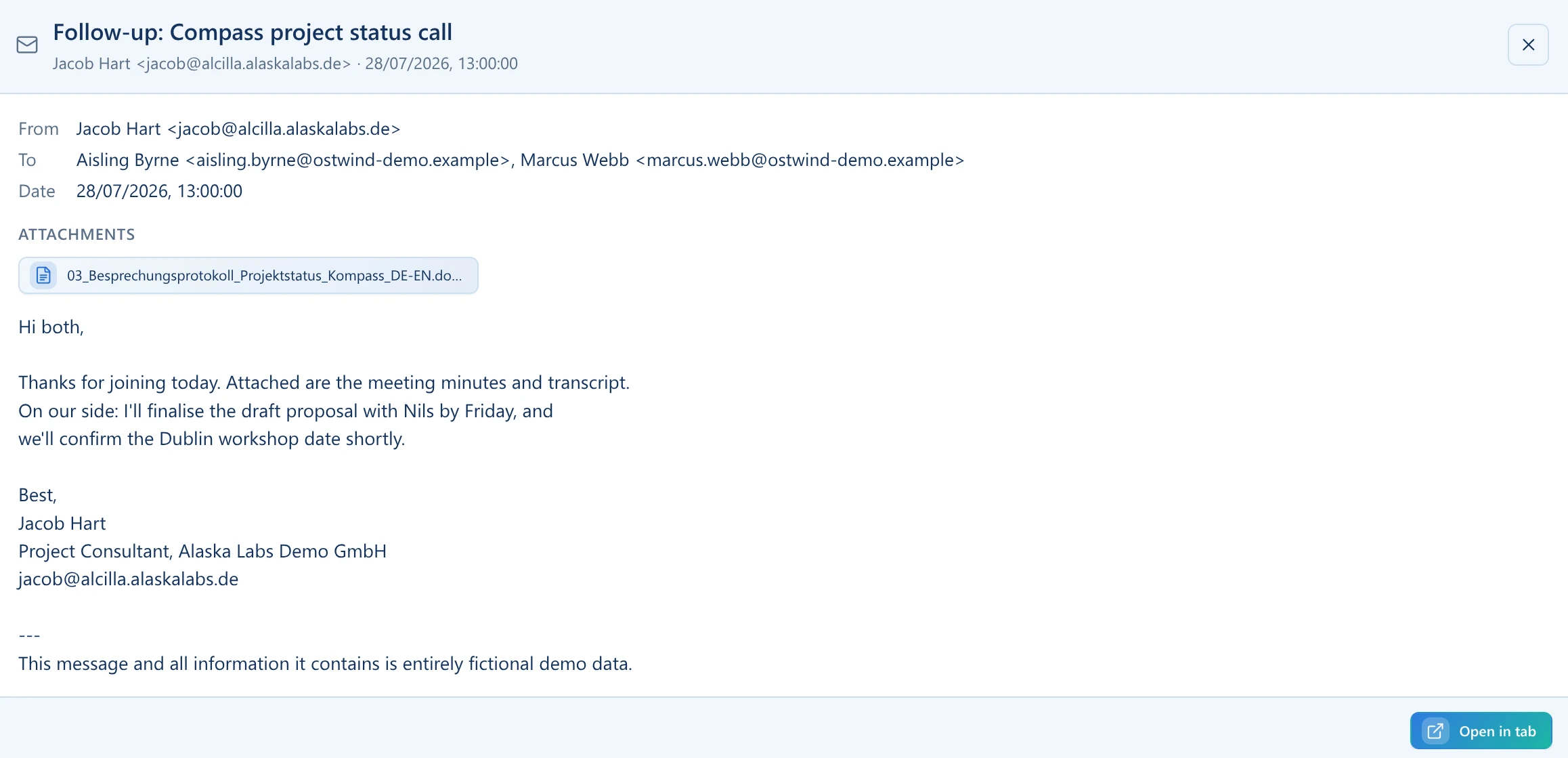 Open preview of an Explore result with direct access to the corresponding original item