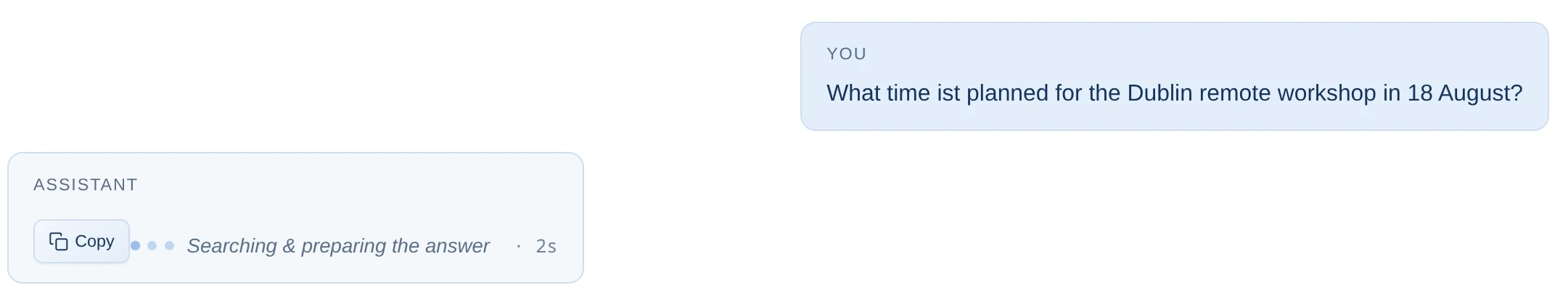 Streaming answers with sources